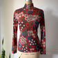 Rare 90s Yohji Yamamoto Floral Wool Turtleneck Sweater / M