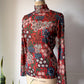 Rare 90s Yohji Yamamoto Floral Wool Turtleneck Sweater / M