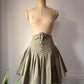 80s Green Cotton Corset Lace Crop Jacket & Skirt Set / S-M