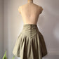 80s Green Cotton Corset Lace Crop Jacket & Skirt Set / S-M