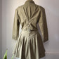 80s Green Cotton Corset Lace Crop Jacket & Skirt Set / S-M