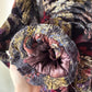 80s Donnybrook Dark Floral Faux Fur Coat / OSFM