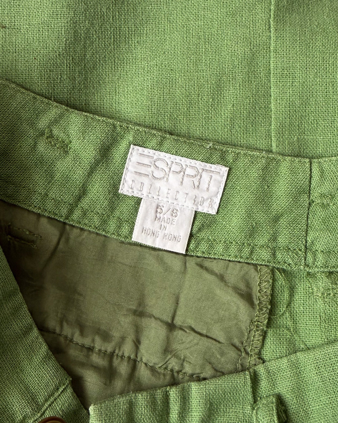 80s Esprit Green Linen Skirt / S
