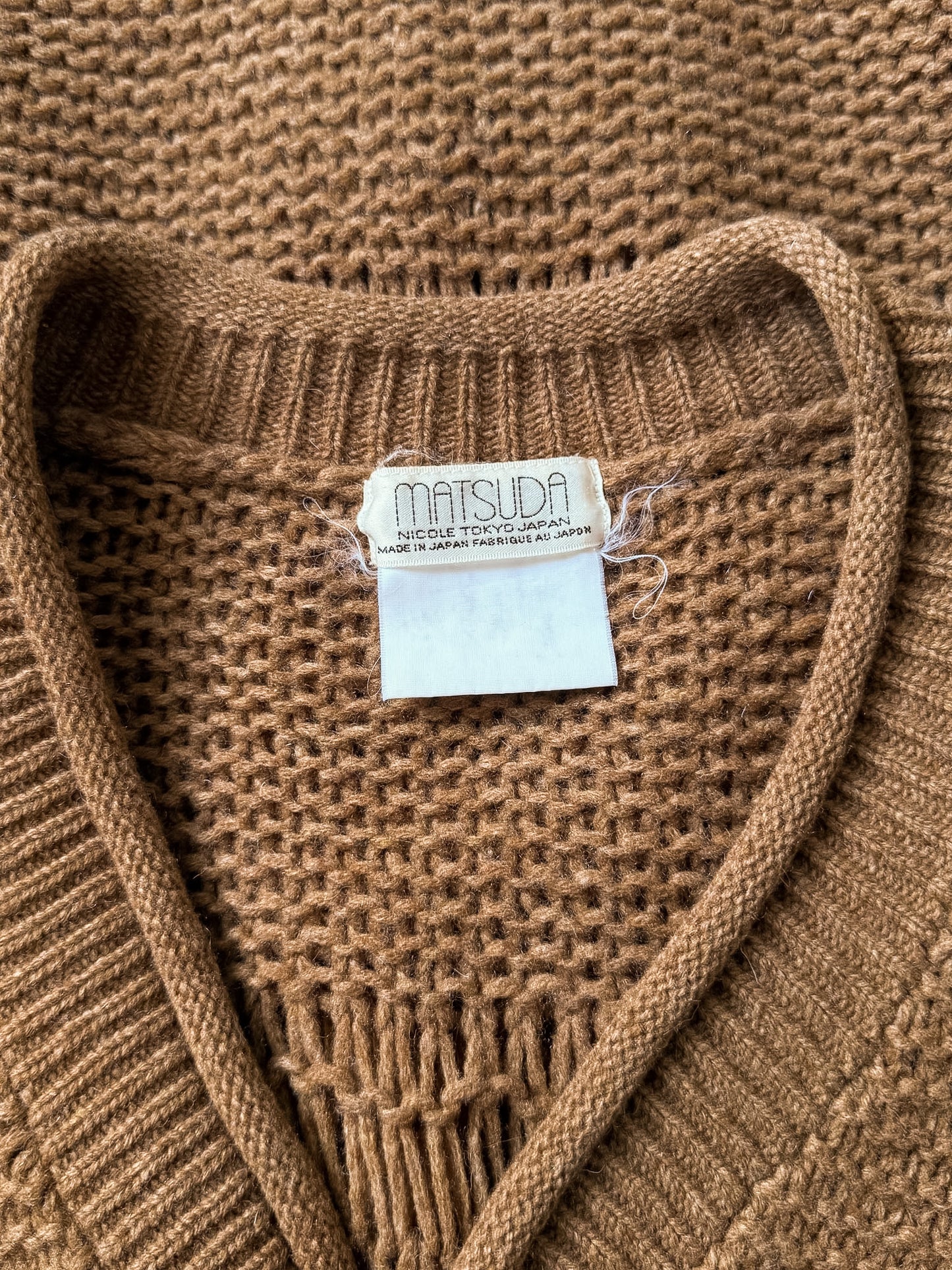 80s Matsuda Open Knit Wool Cardigan / S-L