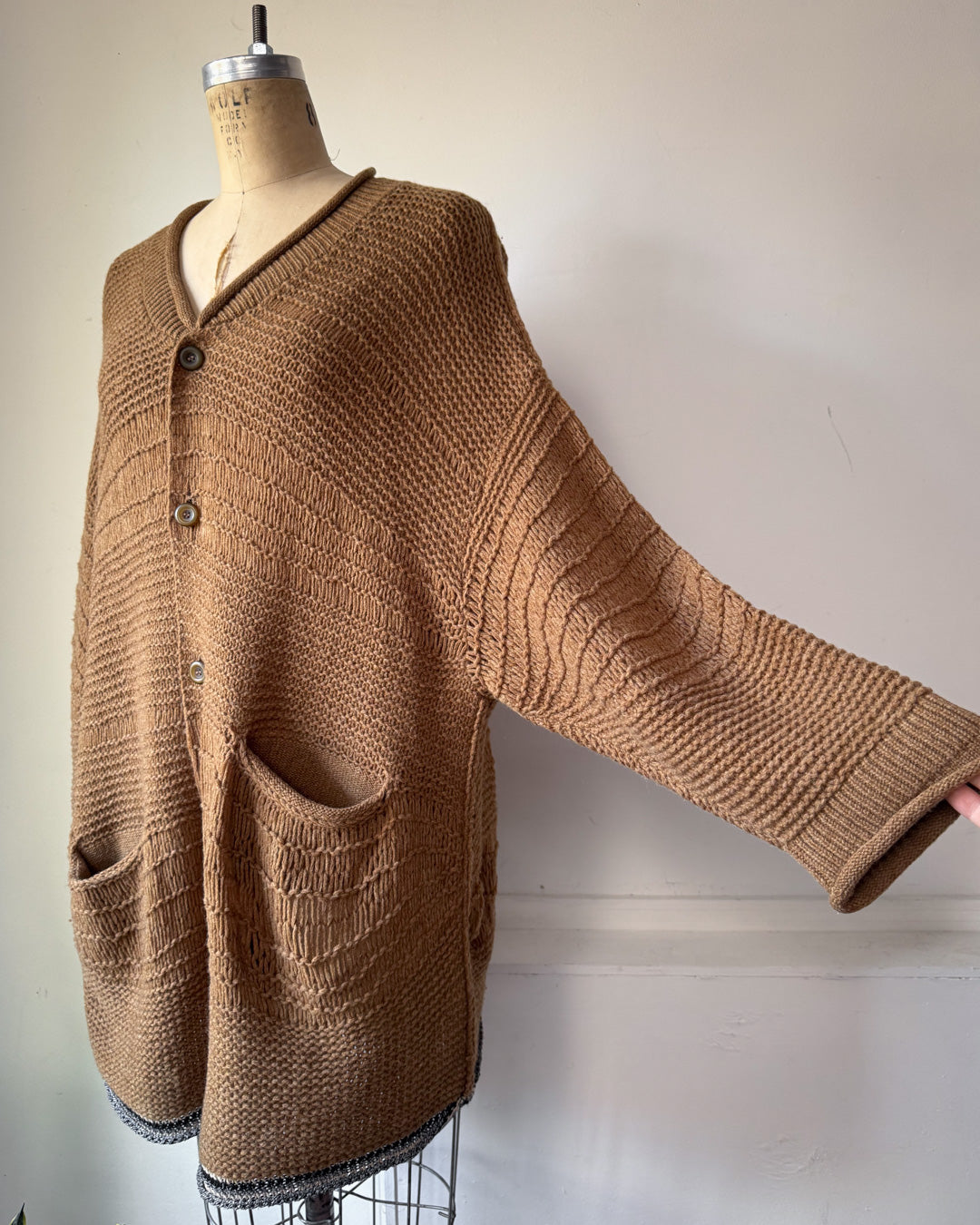80s Matsuda Open Knit Wool Cardigan / S-L