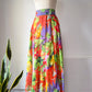 80s Colorful Maxi Wrap Skirt / M
