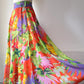 80s Colorful Maxi Wrap Skirt / M