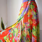 80s Colorful Maxi Wrap Skirt / M
