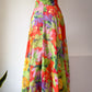 80s Colorful Maxi Wrap Skirt / M