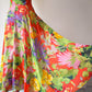 80s Colorful Maxi Wrap Skirt / M