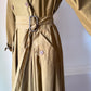 80s Norma Kamali Cotton Full Skirt Trench / XS-S