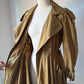 80s Norma Kamali Cotton Full Skirt Trench / XS-S