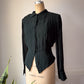 80s Forest Green Crepe Blouse / L
