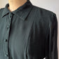 80s Forest Green Crepe Blouse / L