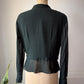 80s Forest Green Crepe Blouse / L