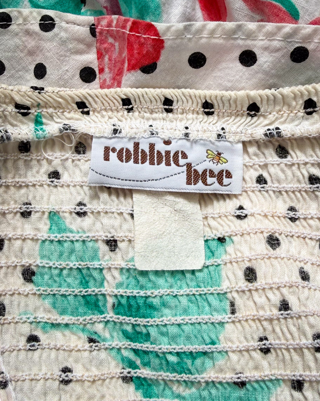 80s Tiered Cotton Strapless Dress / M