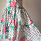 80s Tiered Cotton Strapless Dress / M