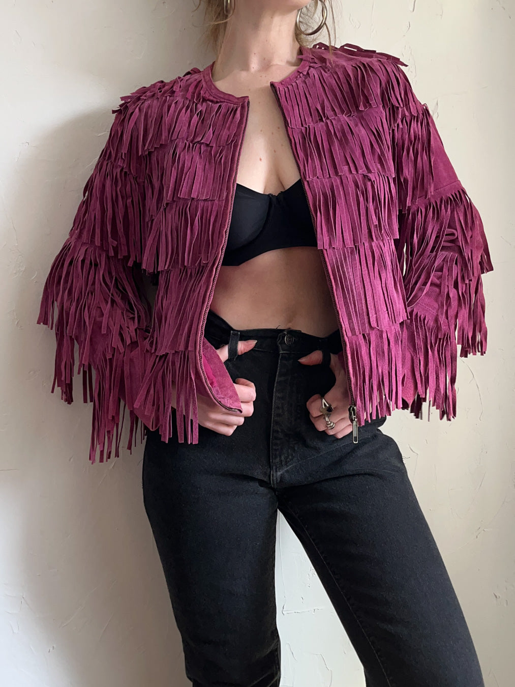 Y2K Suede Fringe Jacket / S-M