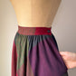80s Dark Rainbow Wool Full Midi Skirt / XS