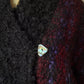 80s Fuzzy Hand Knit Mohair Cardigan / S-L