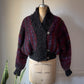 80s Fuzzy Hand Knit Mohair Cardigan / S-L