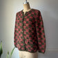 80s Hand Knit Checkered Cardigan / M
