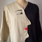 80s Novelty Cotton Face Shirt / S-M