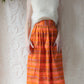 80s Orange & Pink Iridescent Silk Skirt / XS