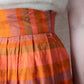 80s Orange & Pink Iridescent Silk Skirt / XS