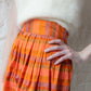 80s Orange & Pink Iridescent Silk Skirt / XS
