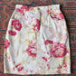 80s Floral Print Cotton Skirt / S
