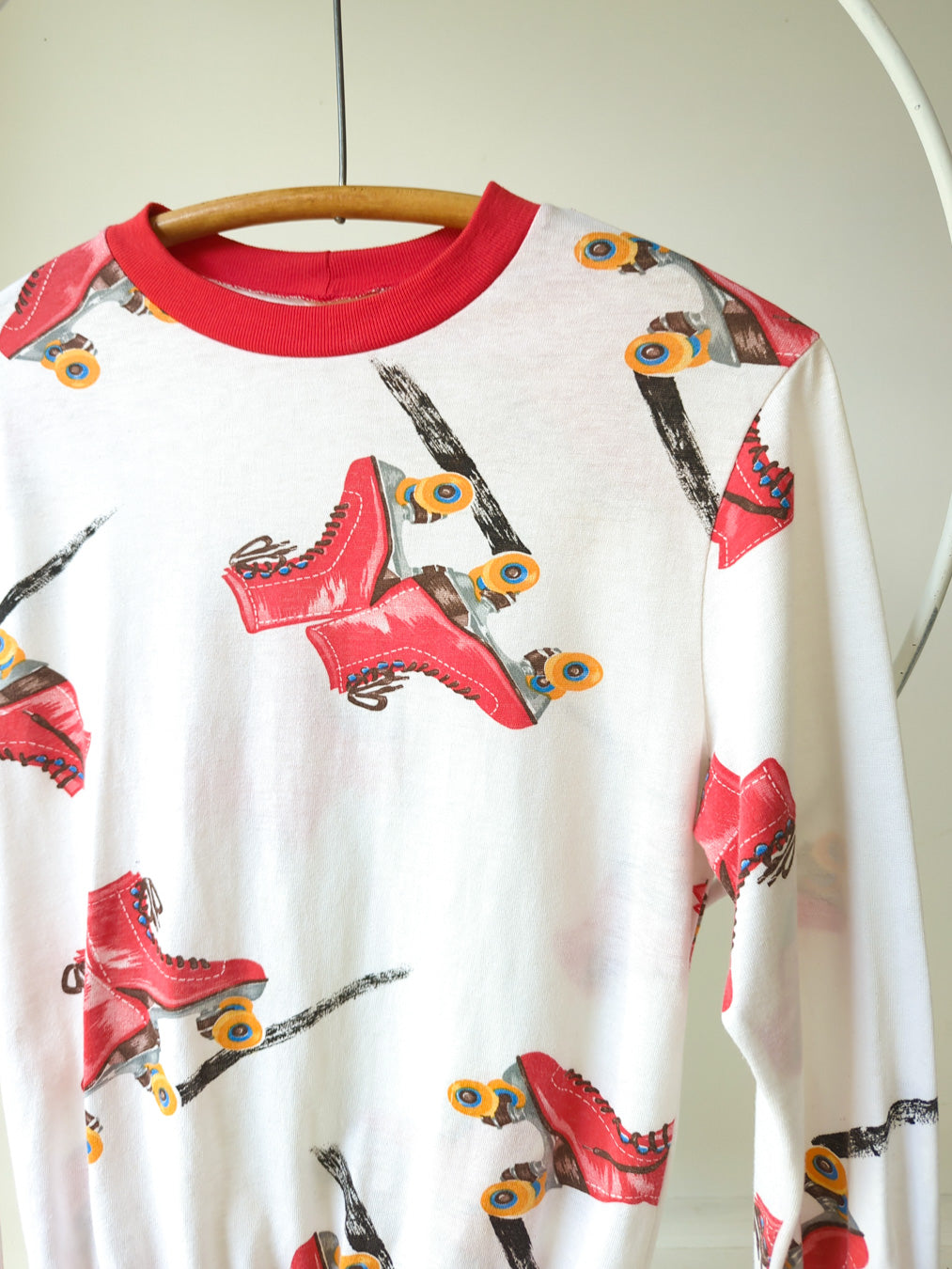 80s Roller Skate Print Pullover / M