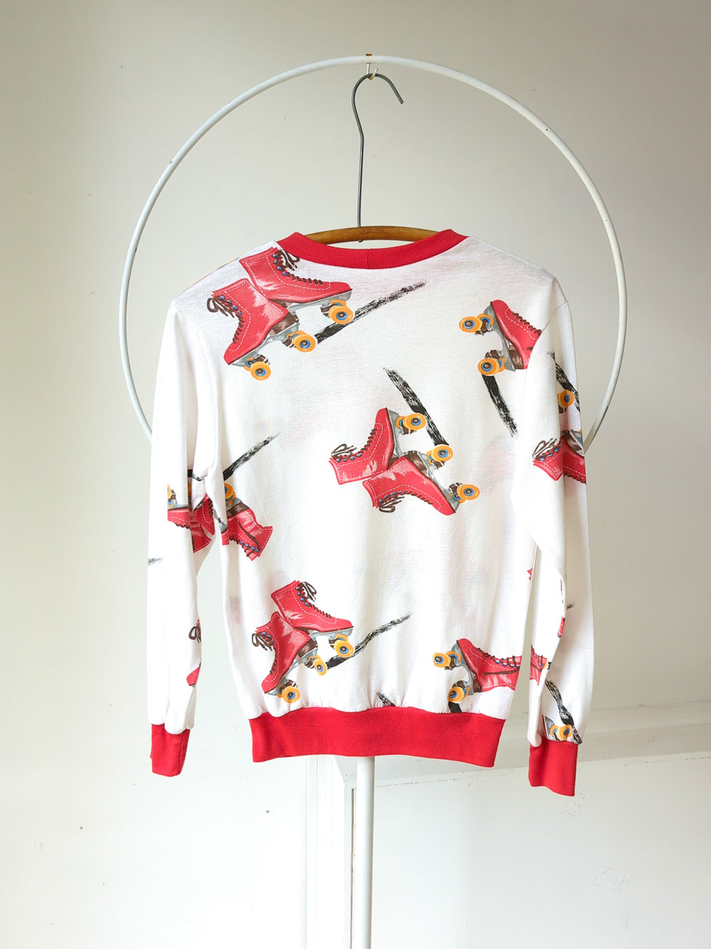 80s Roller Skate Print Pullover / M