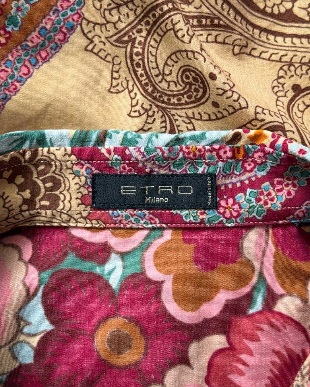 90s Etro Colorful Printed Cotton Shirt / M