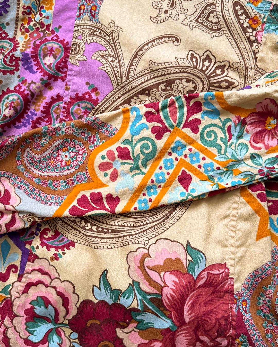 90s Etro Colorful Printed Cotton Shirt / M