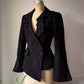 90s Alberto Makali Witchy Black Textured Flare Sleeve Blazer Jacket / S