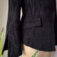 90s Alberto Makali Witchy Black Textured Flare Sleeve Blazer Jacket / S