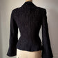 90s Alberto Makali Witchy Black Textured Flare Sleeve Blazer Jacket / S