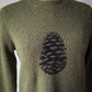 90s Green Wool Pinecone Sweater / S