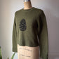 90s Green Wool Pinecone Sweater / S
