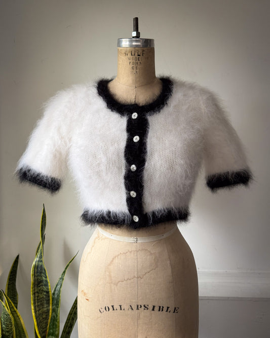 90s Jill Stuart 100% Angora Cropped Sweater / XS-S
