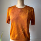 90s Galliano Burnt Orange Silk Knit Cardigan Sweater Twin 2pc Set / L