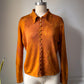 90s Galliano Burnt Orange Silk Knit Cardigan Sweater Twin 2pc Set / L