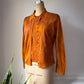 90s Galliano Burnt Orange Silk Knit Cardigan Sweater Twin 2pc Set / L