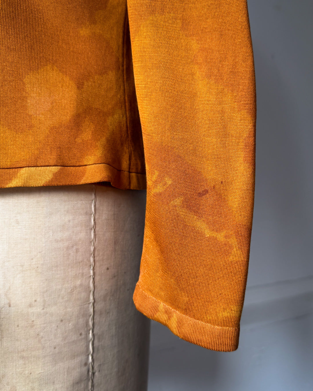 90s Galliano Burnt Orange Silk Knit Cardigan Sweater Twin 2pc Set / L
