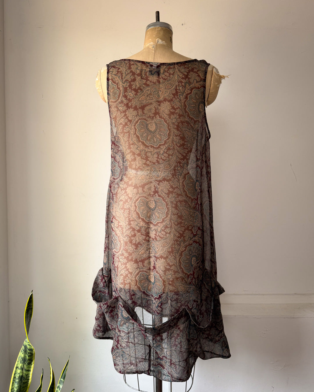 90s Lilith Sheer Paisley Pocket Dress / S-M