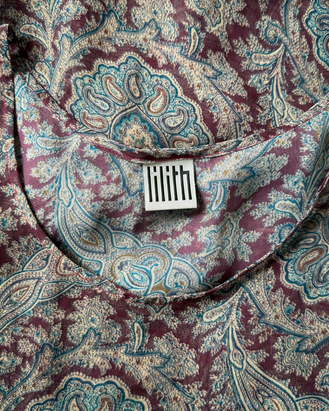 90s Lilith Sheer Paisley Pocket Dress / S-M