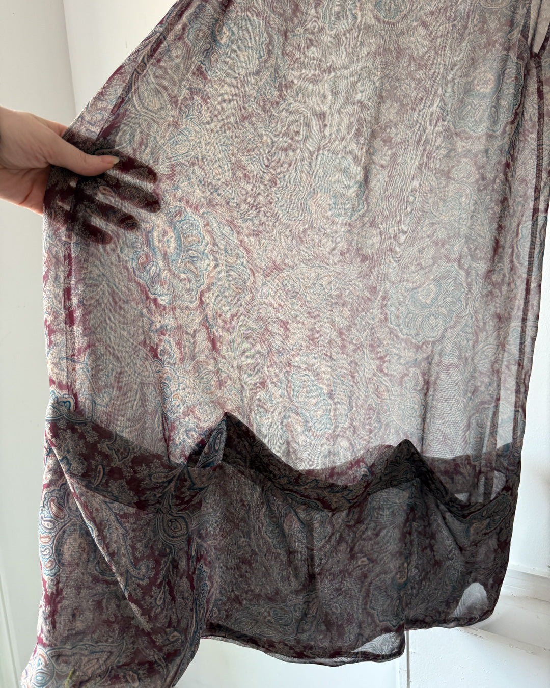 90s Lilith Sheer Paisley Pocket Dress / S-M