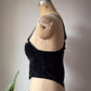 90s Lip Service Velvet & Leather Crop Top Bustier / S
