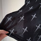 90s Lip Service Skull Print Black Mesh Long Sleeve Crop Top / S